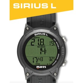 Computer subacqueo da polso Sirius L di Mares a forma di orologio con display LCD. Vista dall'alto